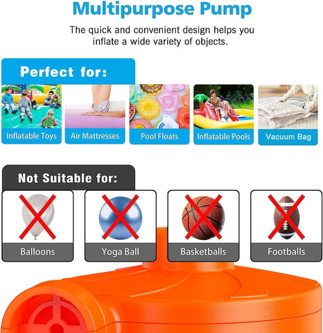 Electric Air Pump for Inflatables,Portable Quick-Fill Air Pump with 3 Nozzles,110-120V, Inflator & Deflator Pumps for Outdoor Camping, Air Mattress Beds,Boats,Inflatable Cushion,Couch,Pool Floats