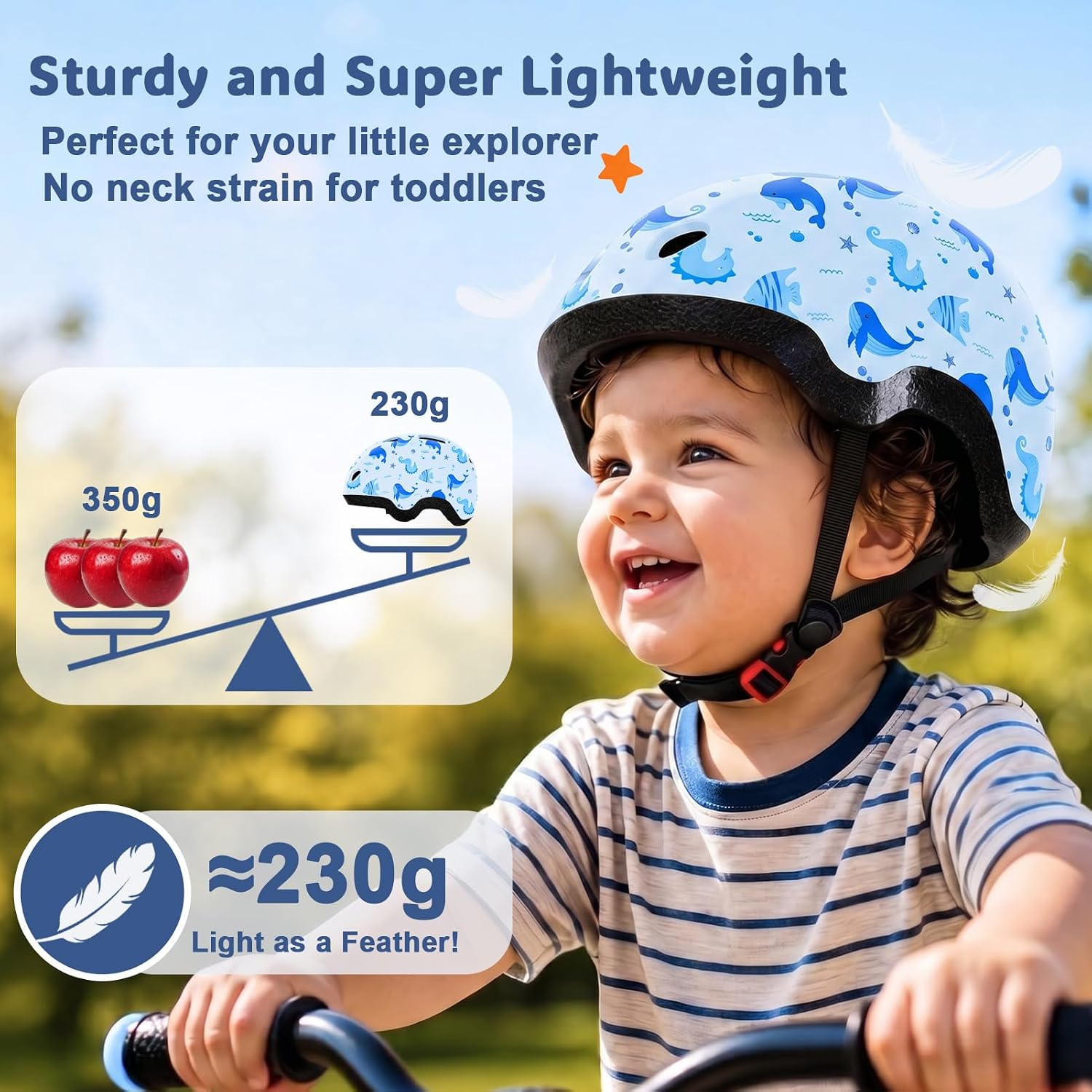 Toddler Helmet, Adjustable Kids Bike Helmet for Ages 1-3-8