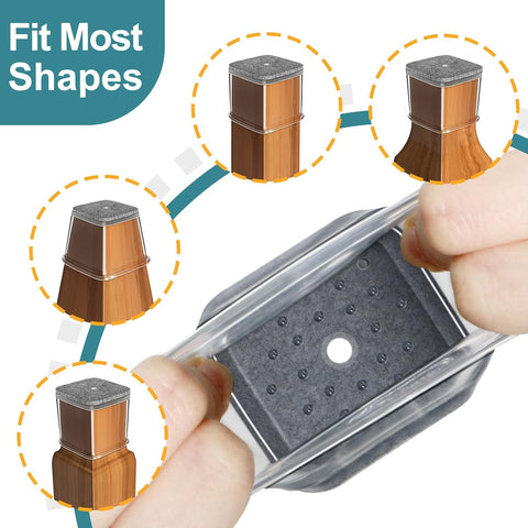 Ansible 24 Pcs Chair Leg Floor Protectors Square