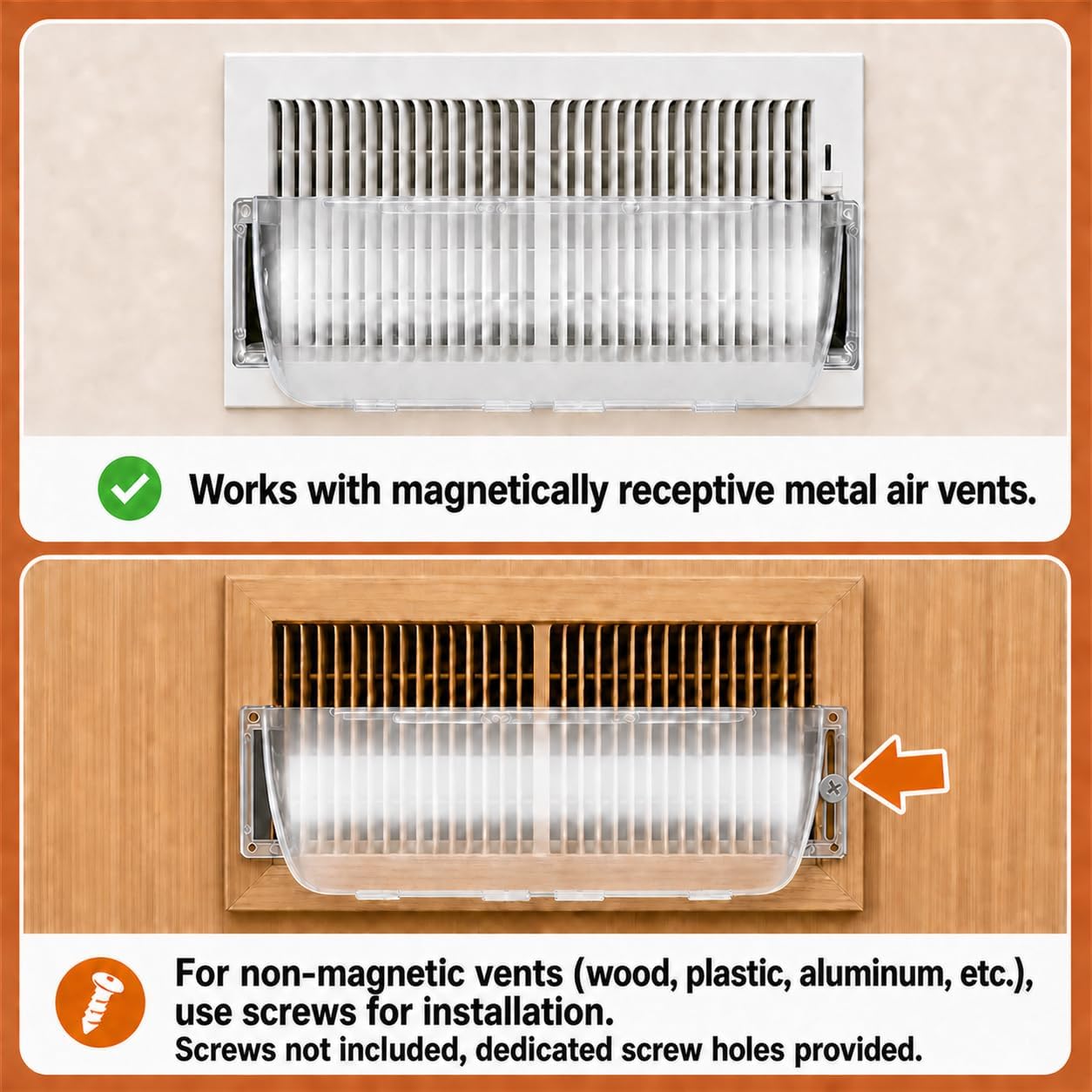 2 Pack Air Vent Deflector, Adjustable Magnetic Heat Deflector for Vents