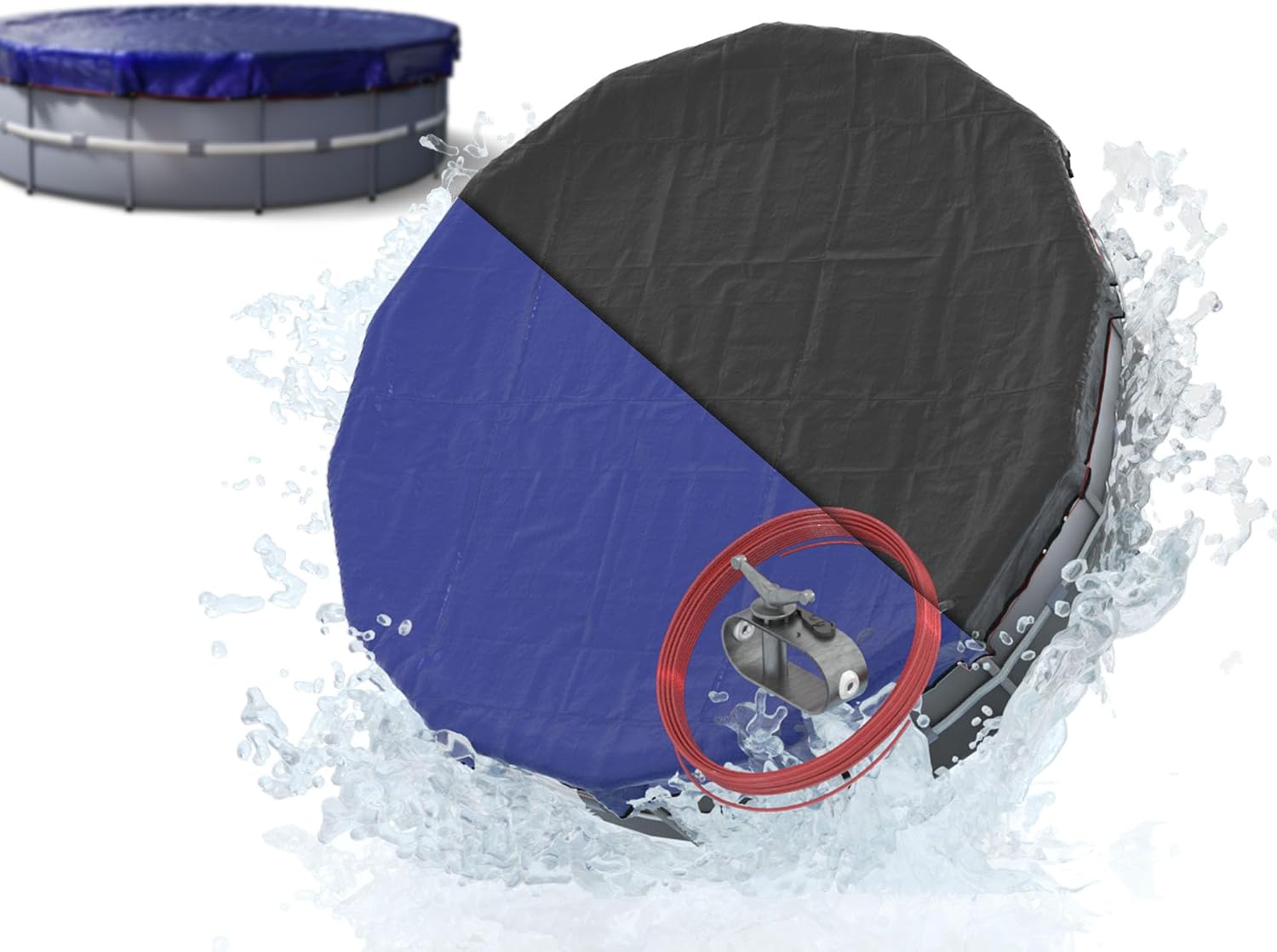 Winter Pool Cover 24 ft Round for Above Ground Pools, Heavy-Duty All-Season