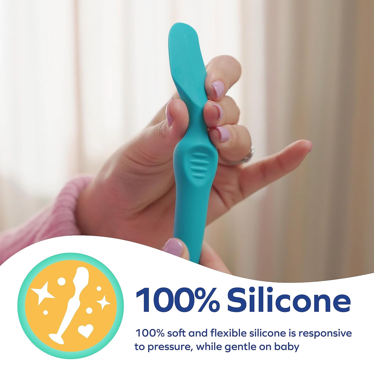 Dr. Talbot's Diaper Cream Brush for Babies - Diaper Rash Cream Applicator with Suction Base and Hygienic Case - Mini Size - Aqua Blue