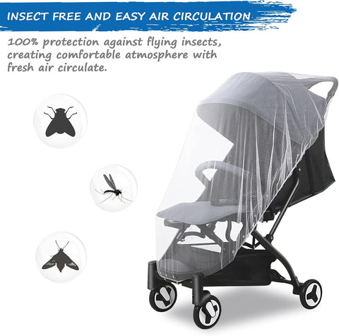 2 Pack Baby Mosquito Net for Stroller, Bug Net and Mesh Protection,White