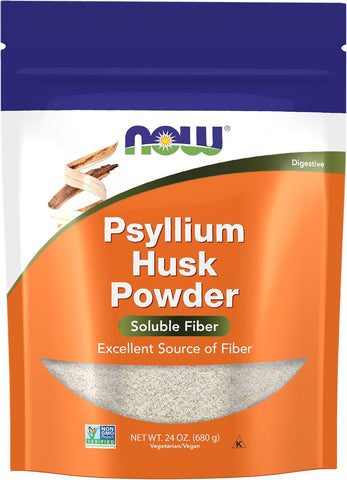 NOW Foods Supplements, Psyllium Husk Powder, Non-GMO Project Verified, Soluble Fiber, 24-Ounce