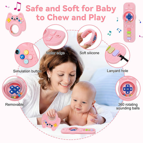 Baby Rattles Teething Toys for Babies 3-6 Months - Remote Design.