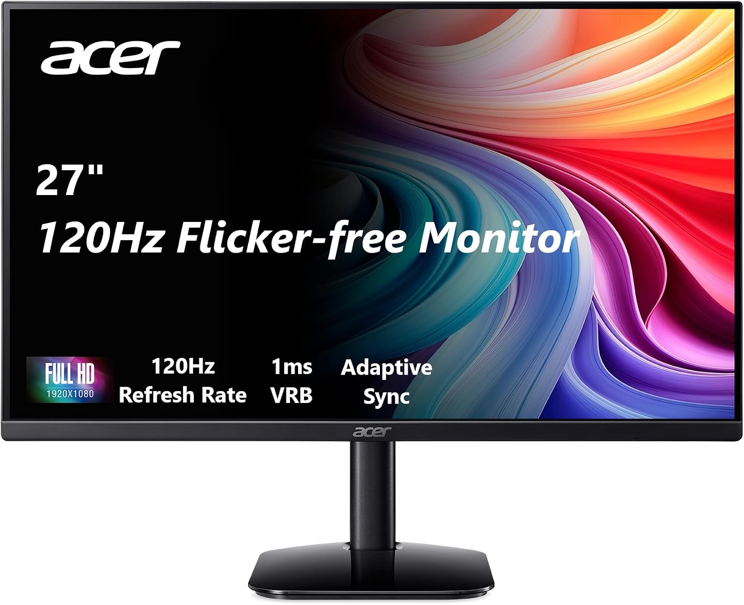 Acer 27in FHD 1920x1080 IPS 120Hz Gaming Monitor | Office KB272 G0bi