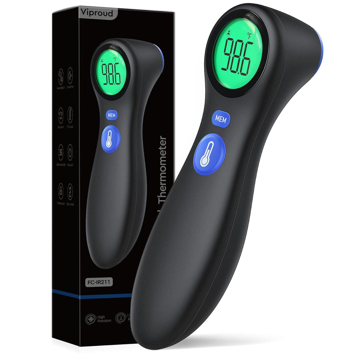 Viproud Forehead Thermometer for Adults and Kids, Accurate & Fast Results