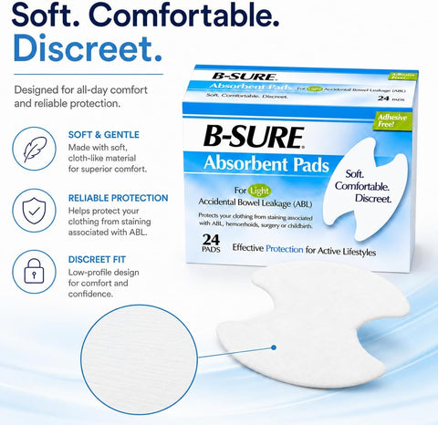 B-Sure Unisex Incontinence Liner Butterfly Shape 14-7031-224, Light, 288 Ct