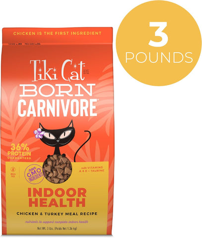 Tiki Cat Born Carnivore Dry Cat Food, Chicken & Turkey Meal, 3 lbs. Bag