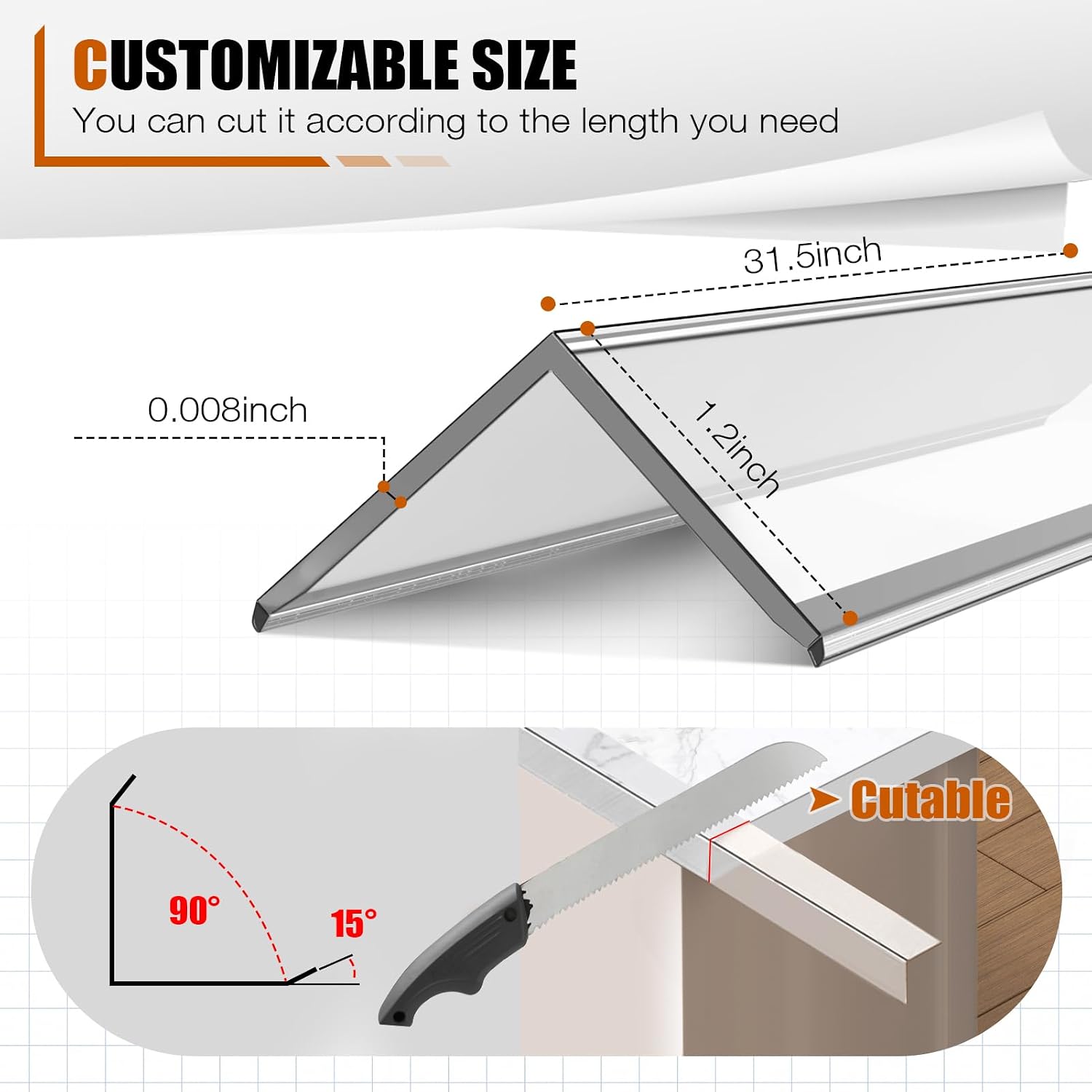 Magicheap 4 Pack Wall Corner Protector, 31.5in x 1.18in, Clear