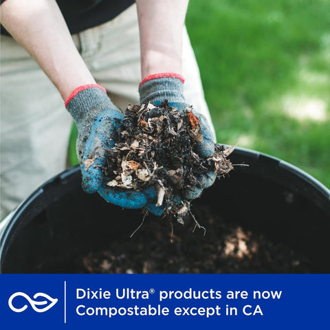 Dixie Ultra, Large Paper Bowls, 20 Oz, 56 Count, Microwave Safe, Compostable, Disposable Bowls Great For Breakfast, Lunch, And Dinner Meals