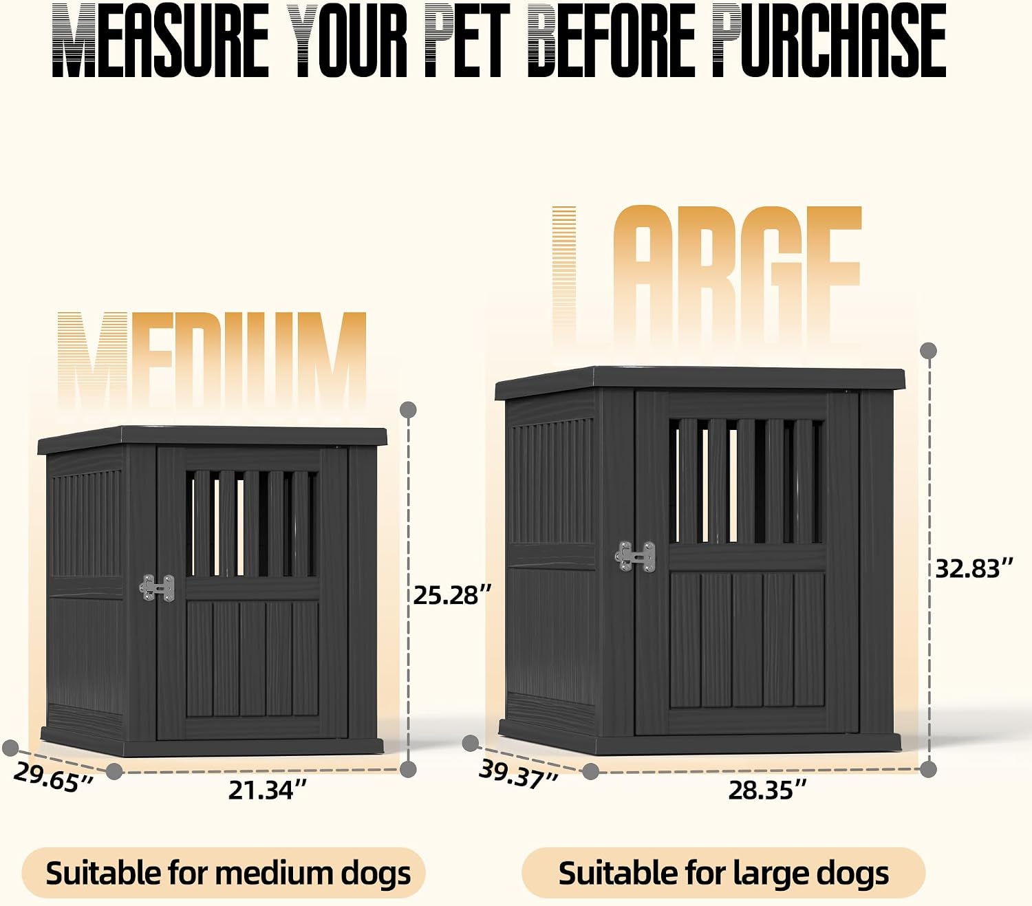30 Inch Small Dog Crate Furniture, Black