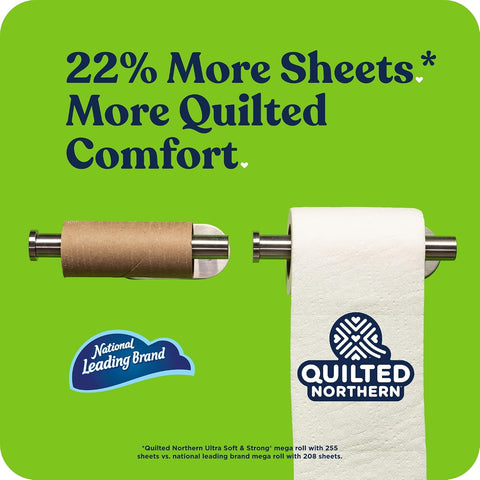 Quilted Northern Ultra Soft & Strong Toilet Paper, 6 Mega Rolls = 24 Regular Rolls, 4X Stronger*, Premium Soft Toilet Tissue