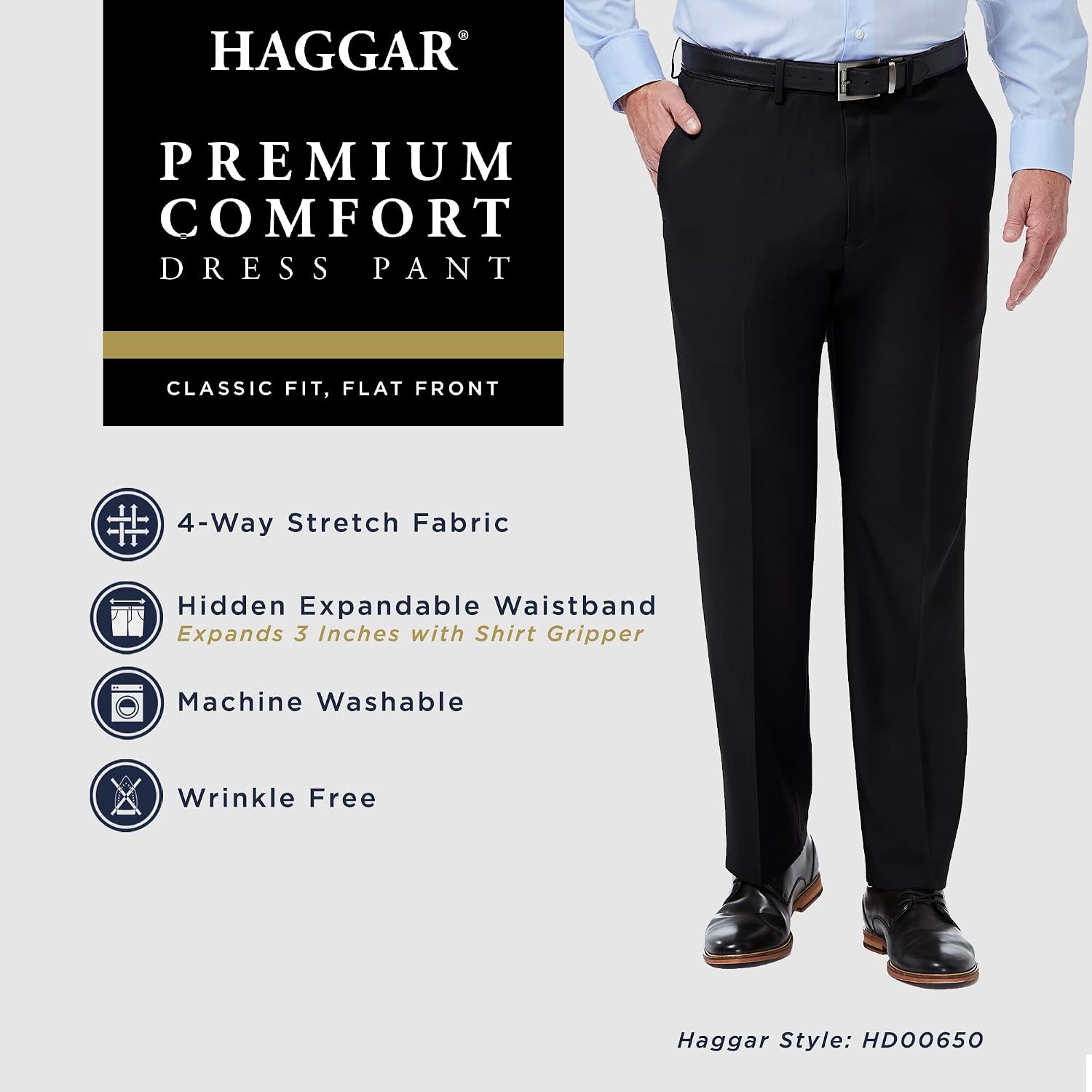 Haggar Men's Classic Fit Premium Comfort Dress Pant