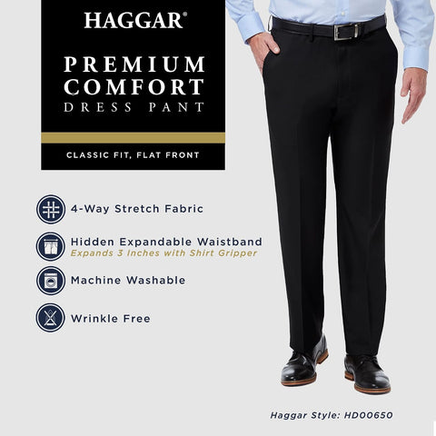 Haggar Men's Classic Fit Premium Comfort Dress Pant