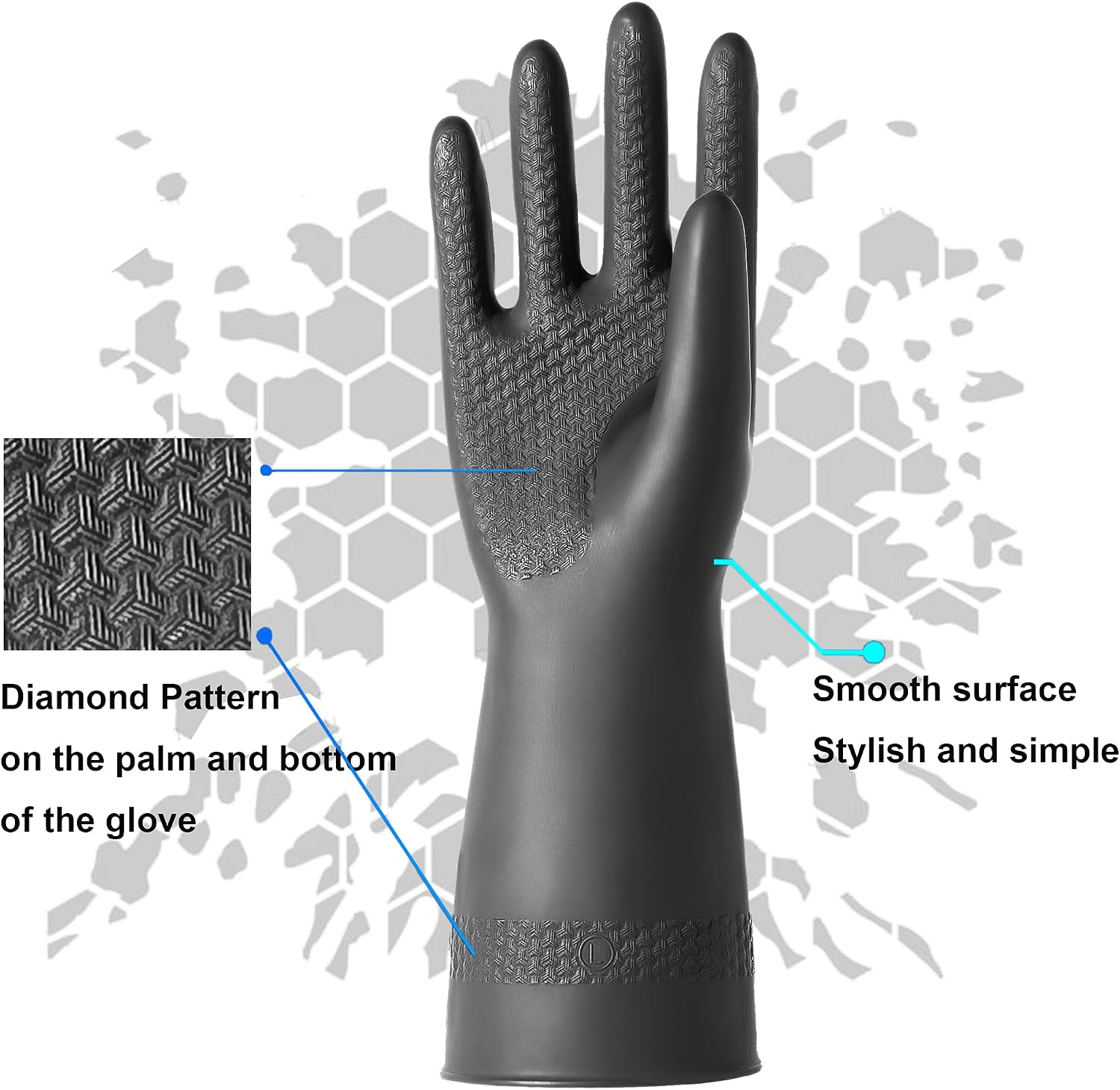 Chemical Resistant Latex Gloves, Cleaning Protective Safety Work