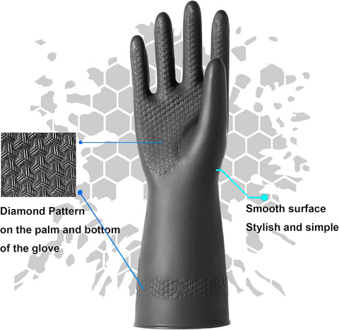 Chemical Resistant Latex Gloves, Cleaning Protective Safety Work