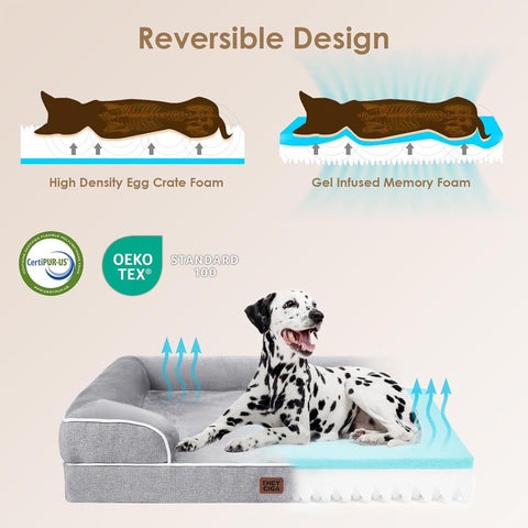 EHEYCIGA Orthopedic Extra Large Dog Bed, Waterproof Washable XL Pet Bed 44"