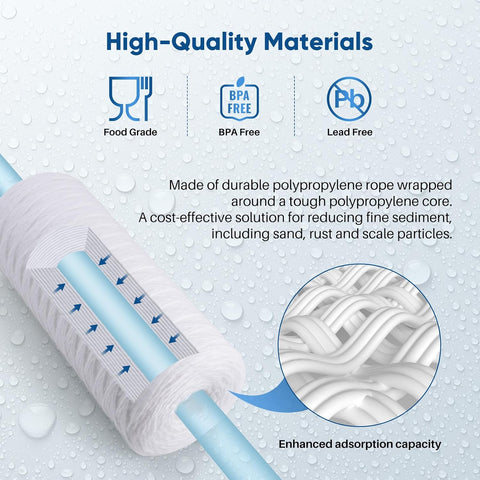 PUREPLUS 50 Micron 10 x 4.5 Whole House Water Filter for Well Water 3 Pack