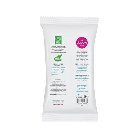 Dapple Baby - Breast Pump Wipes, Wipes Pouch - 25 Count (2 Pack)