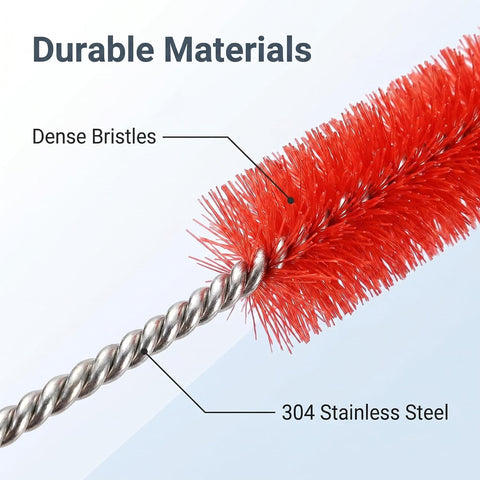 Straw Cleaner Brush, Reusable Metal Handles Straw Cleaner Brush Extra Long for Stanley Mug 40, 30, 20 oz, 10mm Wide for Sippy Cup, Water Bottle and Tubes
