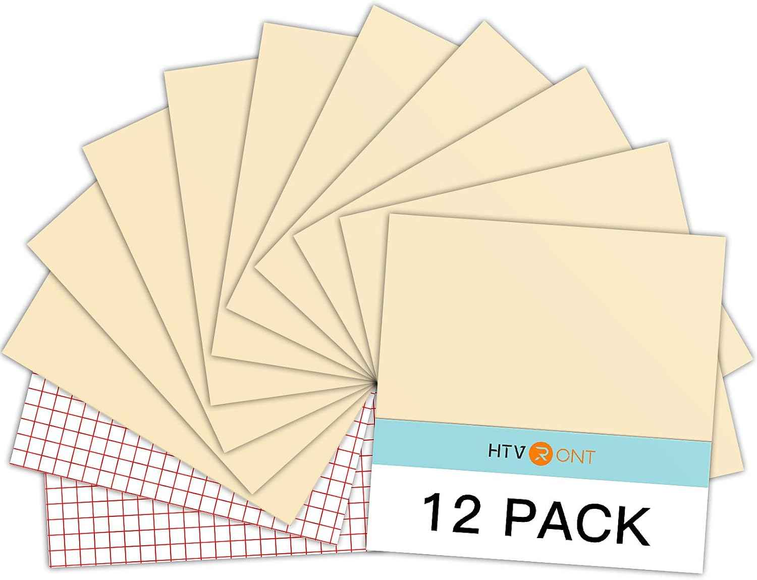 HTVRONT Glossy Beige Permanent Vinyl 12 Pack 12"x12" Compatible with Cricut