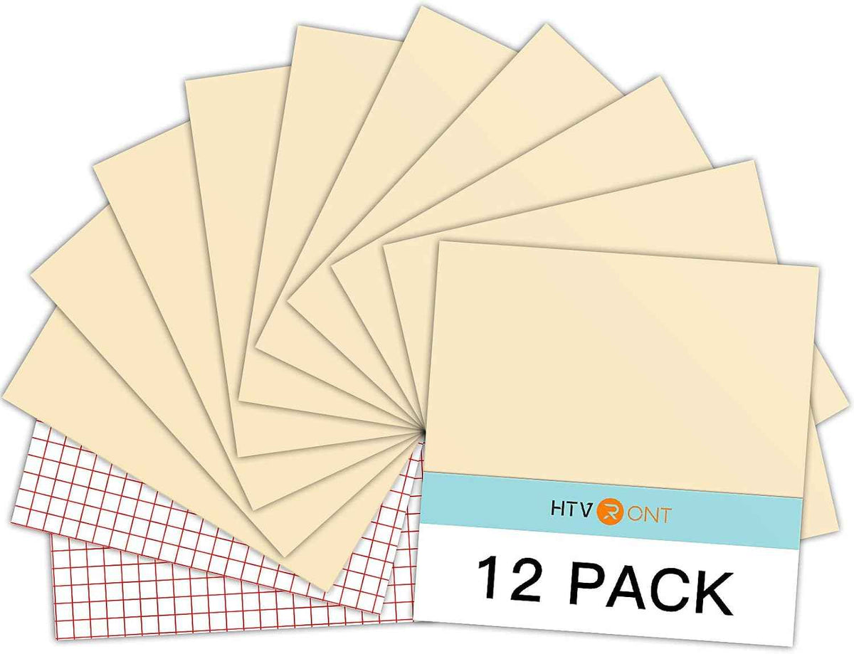 HTVRONT Glossy Beige Permanent Vinyl 12 Pack 12"x12" Compatible with Cricut