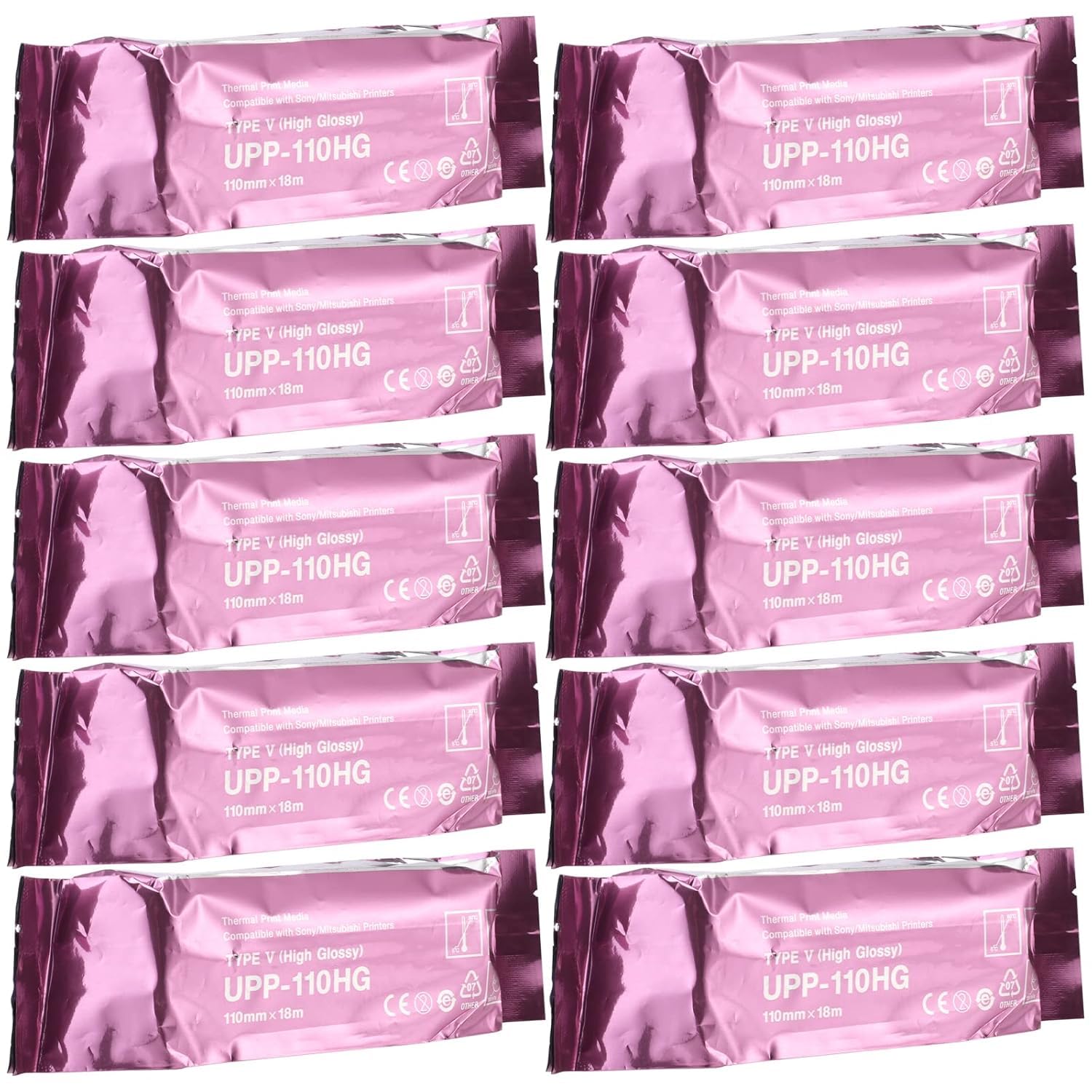 Ultrasound Paper UPP-110HG 10 Rolls,Ultrasound Thermal Print upp 110 high Gloss Film
