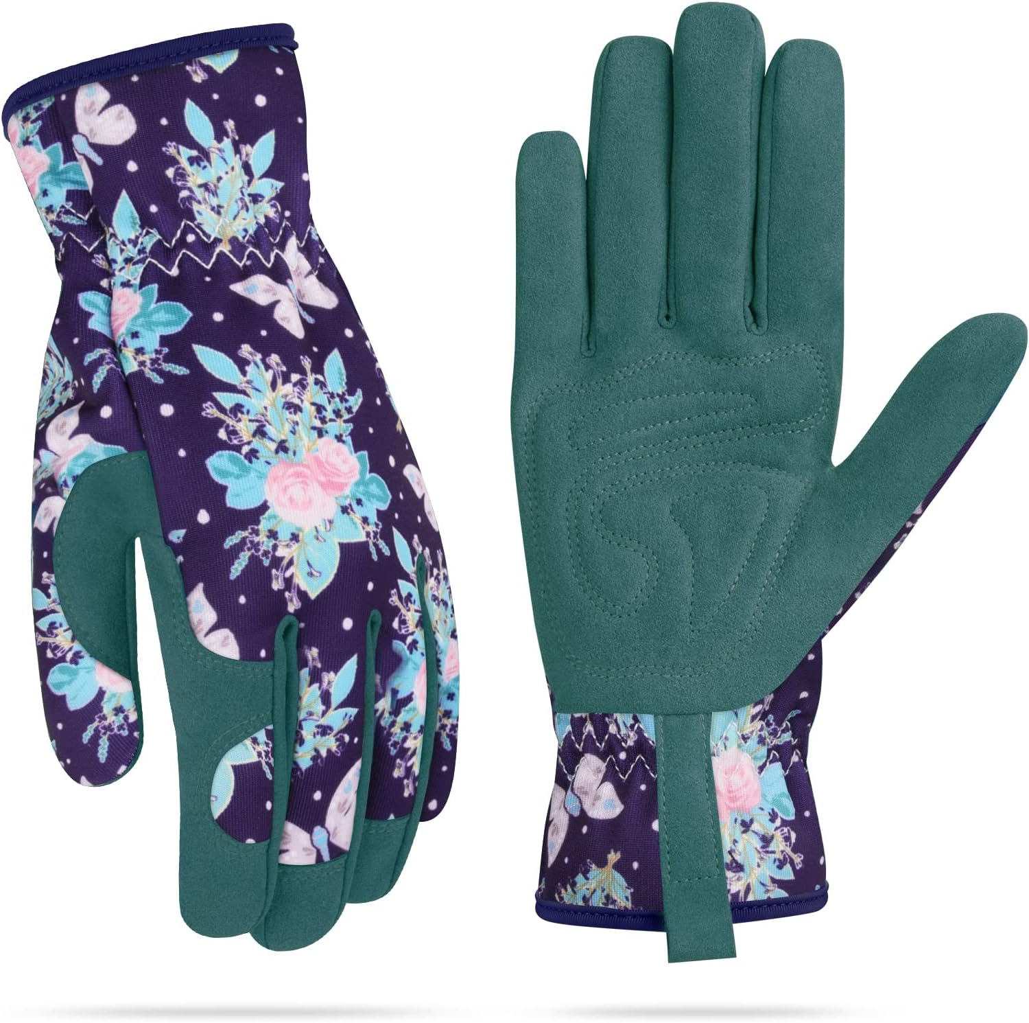 Womens Gardening Weeding Working Gloves, Leather Garden Glove for Women Thorn Proof No Stab for Digging, Planting,Pruning