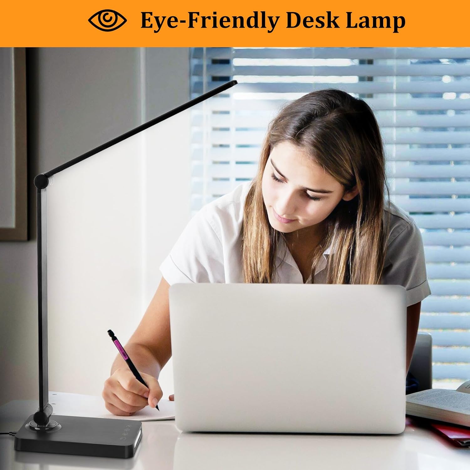 LED Desk Lamp with USB Ports,Touch Desk Lamps for Home Office with 5 Modes
