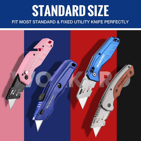 WORKPRO 50-Pack Utility Knife Blades with Dispenser