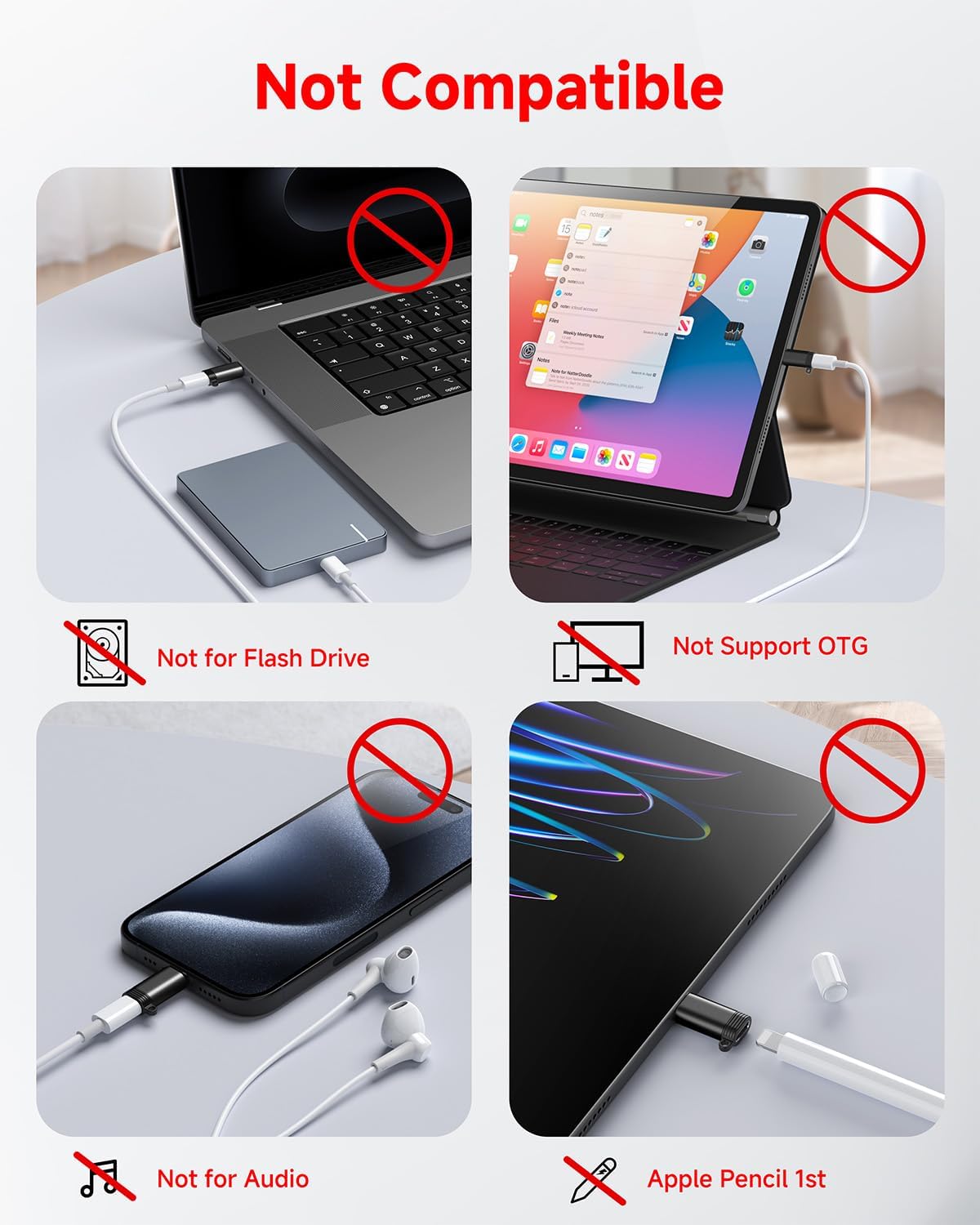 LERTOSEN Lightning to USB C Adapter 4 Pack