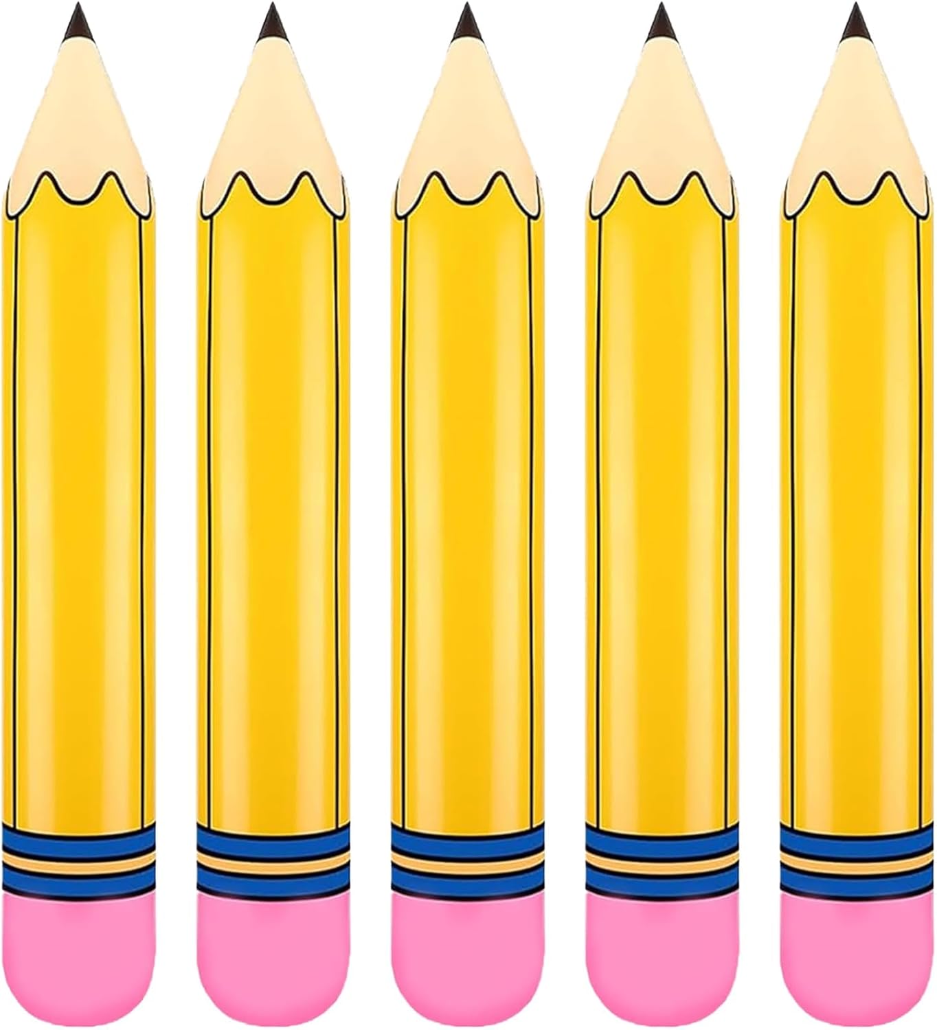Totelux Large Pencil Balloons 27’’ Inflatable Pencil Back to School Decorations Giant Yellow Crayon Balloons for Classroom Garden Hanging Photo Prop Birthday Party Favor 2PCS
