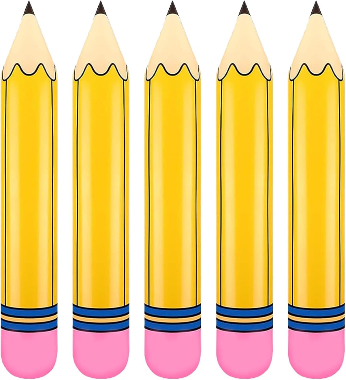 Totelux Large Pencil Balloons 27’’ Inflatable Pencil Back to School Decorations Giant Yellow Crayon Balloons for Classroom Garden Hanging Photo Prop Birthday Party Favor 2PCS