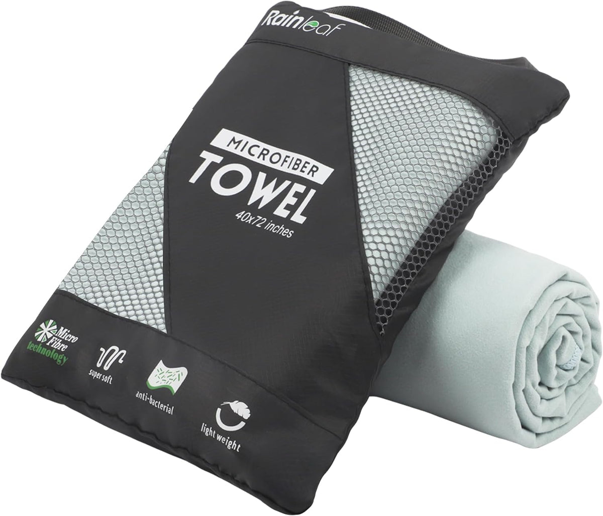 Rainleaf Microfiber Towel Quick Dry Camping & Travel & Gym Towel. Compact