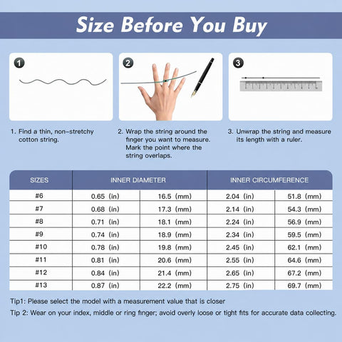 Smart Ring | Blood Pressure, HR, SpO2 & Sleep Tracker | No Sub