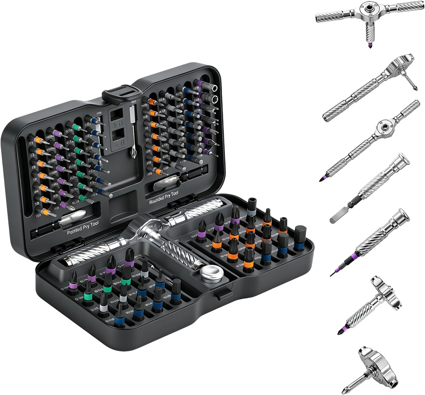 VMAN Ratchet Screwdriver Set, magnetic Screwdriver sets, S2 Steel Bits, DIY Combination Flexible Shaft, Suitable for Furniture Assembly, Precision Electrical Appliance Repair, Bicycle Tools