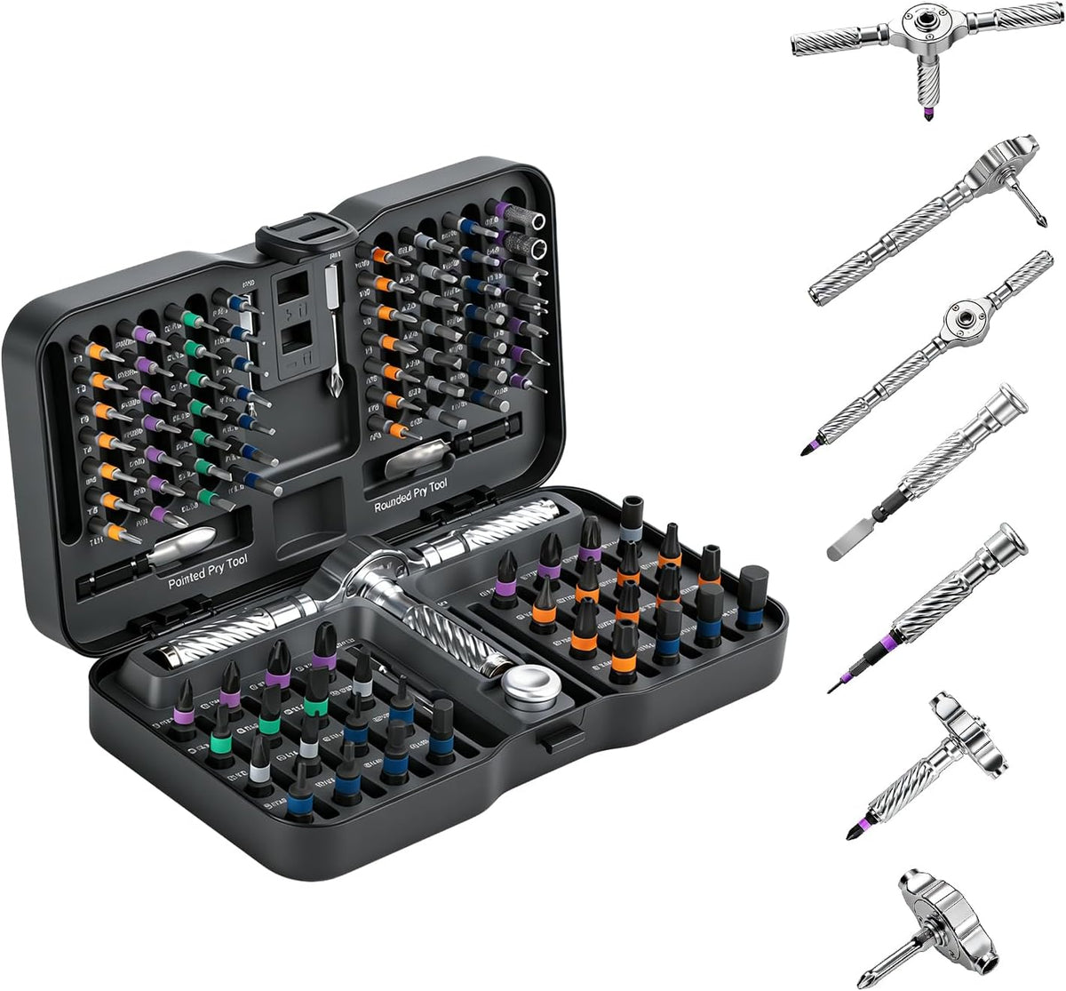 VMAN Ratchet Screwdriver Set, magnetic Screwdriver sets, S2 Steel Bits, DIY Combination Flexible Shaft, Suitable for Furniture Assembly, Precision Electrical Appliance Repair, Bicycle Tools