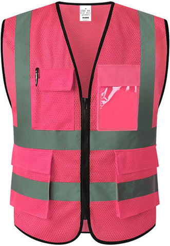 XIAKE Reflective Safety Vest for Men & Women High Visibility Class 2 Vest with Pockets Meets ANSI Standards