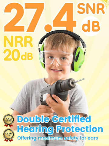 Dr.meter 3PACK Ear Muffs, Noise Cancelling Headphones for Kids Adults EM100