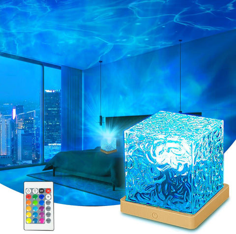 Ocean Wave Projector Light with Remote, 16 Color Ambient Lighting for Room