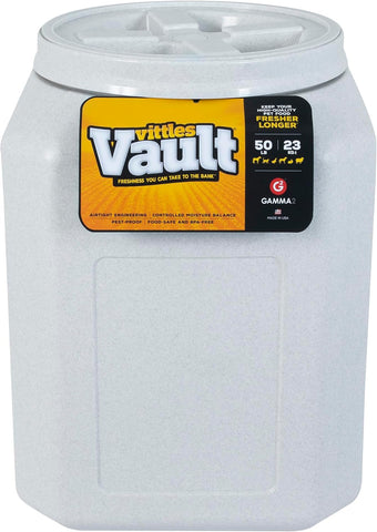 Vittles Vault Airtight Pet Food Storage Container + Scoop, Fits Up to 50lbs