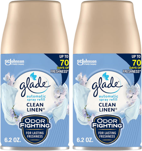 Glade Automatic Spray Air Freshener Refill, Clean Linen, 2 Count