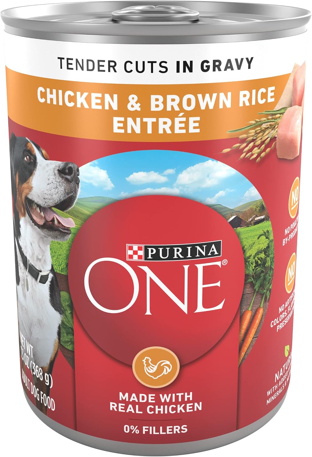 Purina ONE Chicken & Brown Rice Wet Dog Food, Tender Cuts, (12) 13 oz Cans