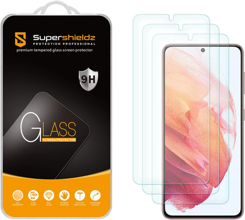 (3 Pack) Supershieldz Designed for Samsung Galaxy S21 5G Tempered Glass Screen Protector, Anti Scratch, Bubble Free