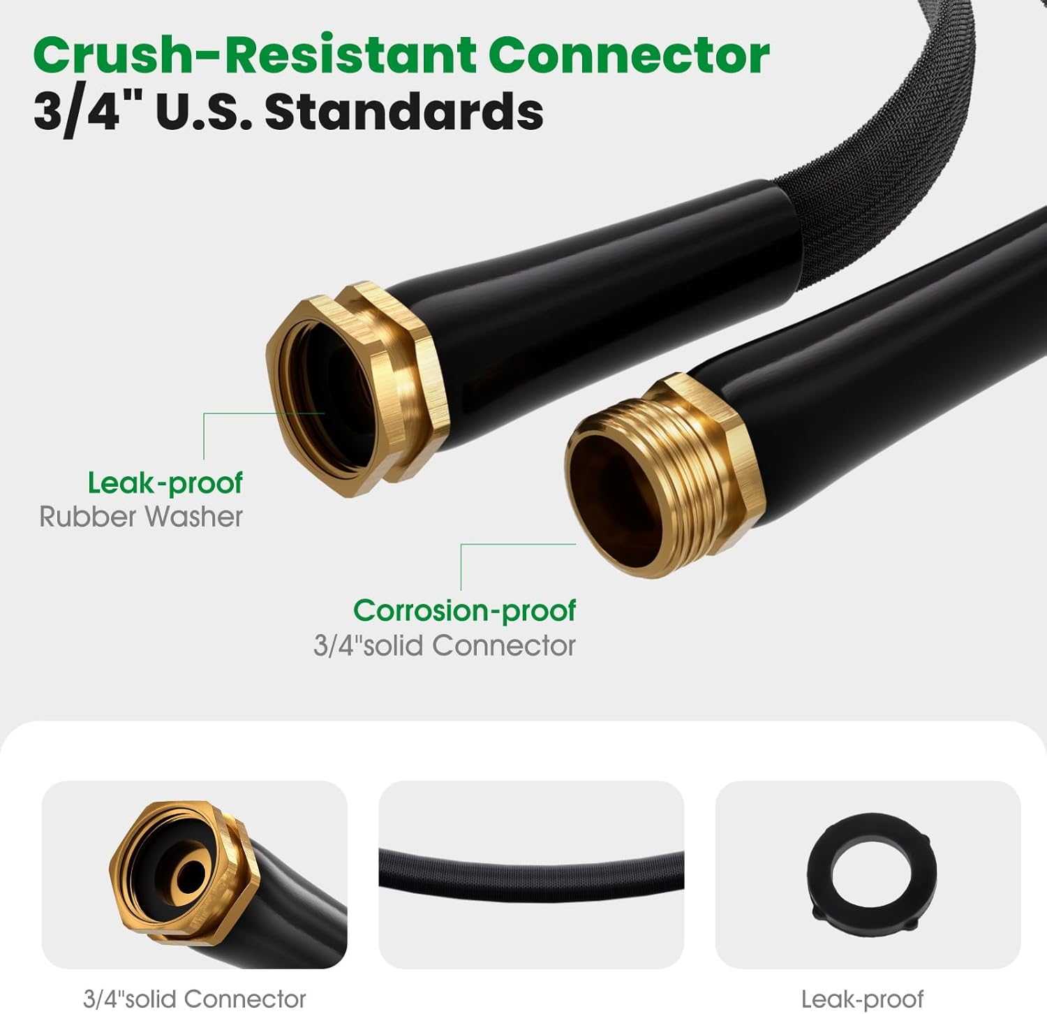 Garden Hose 100FT, Non-Expanding Water Hose Ultra Lightweight
