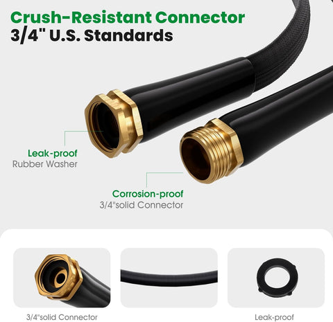 Garden Hose 100FT, Non-Expanding Water Hose Ultra Lightweight