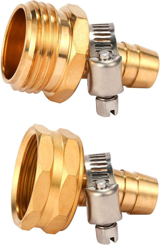 Brass Garden Hose Connector Repair Mender Kit, Fits 1/2" Water Hose Fitting