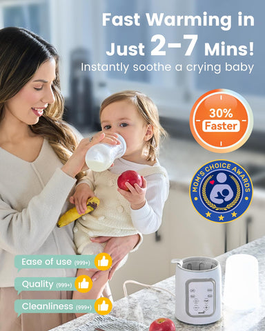 Grownsy 8-in-1 OG Fast Bottle Warmer with Timer, Gray