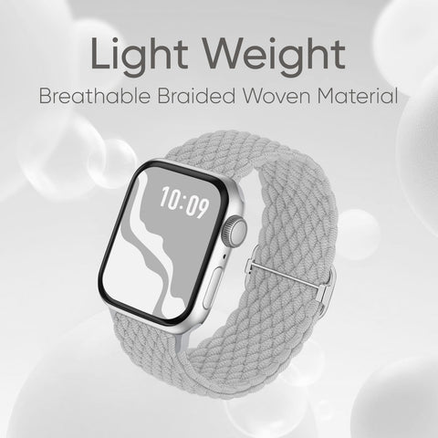 Braided Stretchy Solo Loop Compatible for Apple Watch Band 38mm 40mm 41mm 42mm 44mm 45mm 46mm 49mm for Women Men, Nylon Elastic Straps Wristbands for iWatch Series 10 9 8 7 6 SE 5 4 3 2 Ultra Ultra 2